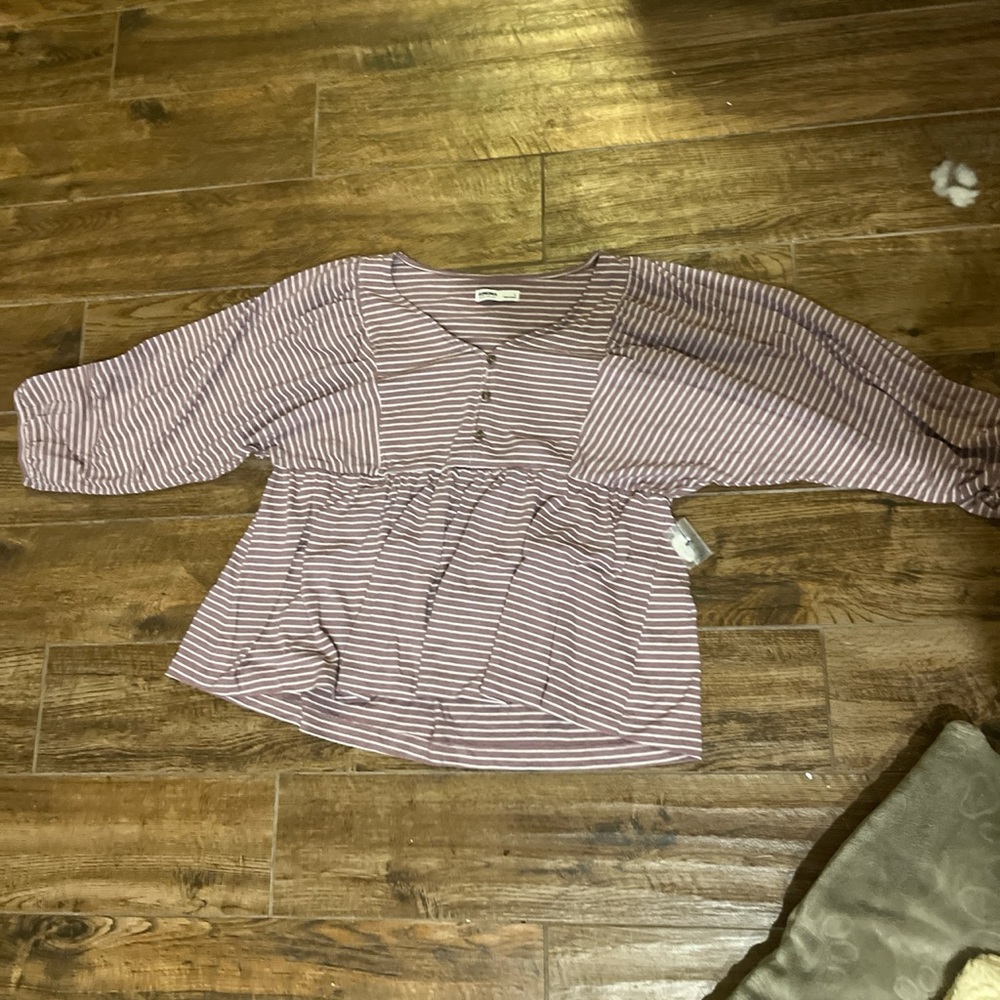Purple striped top